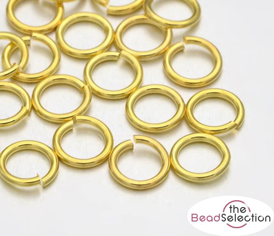 500 JUMP RINGS OPEN 3mm GOLD PLATED THICK JEWELLERY MAKING