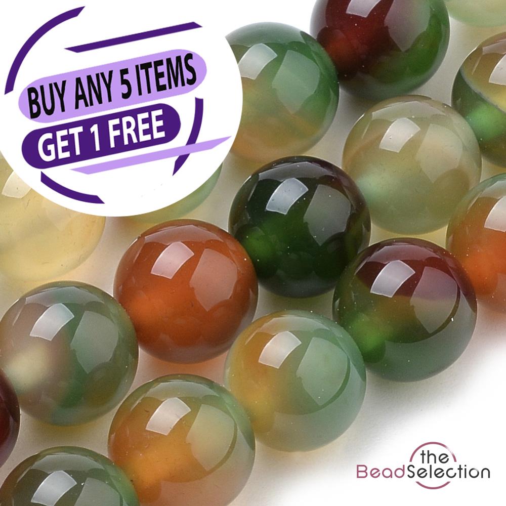 Peacock Agate Round Gemstone Beads 6mm 30 Beads Jewellery Making