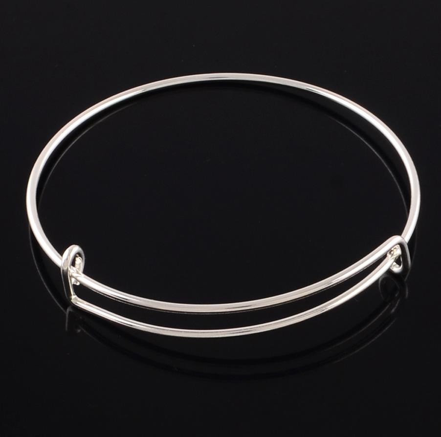 EXPANDABLE CHARM BANGLE BRACELETS 70mm SILVER PLATED TOP QUALITY