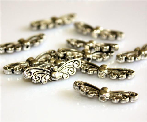 20 ANTIQUE TIBETAN SILVER FAIRY ANGEL WINGS 22mm charm jewellery making C21