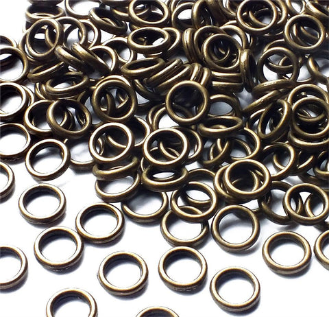 STRONG CLOSED SOLDERED BRONZE PLATED JUMP RINGS 7mm JEWELLERY FINDINGS JR6