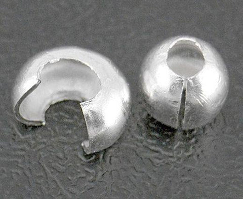 CRIMP COVER BEADS CHOOSE 3 4 5mm SILVER plated