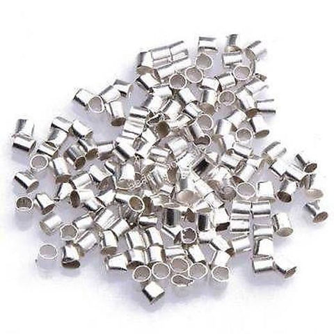 500 x SILVER PLATED 1.5mm TUBE CRIMP BEADS JEWELLERY MAKING FINDINGS AH3