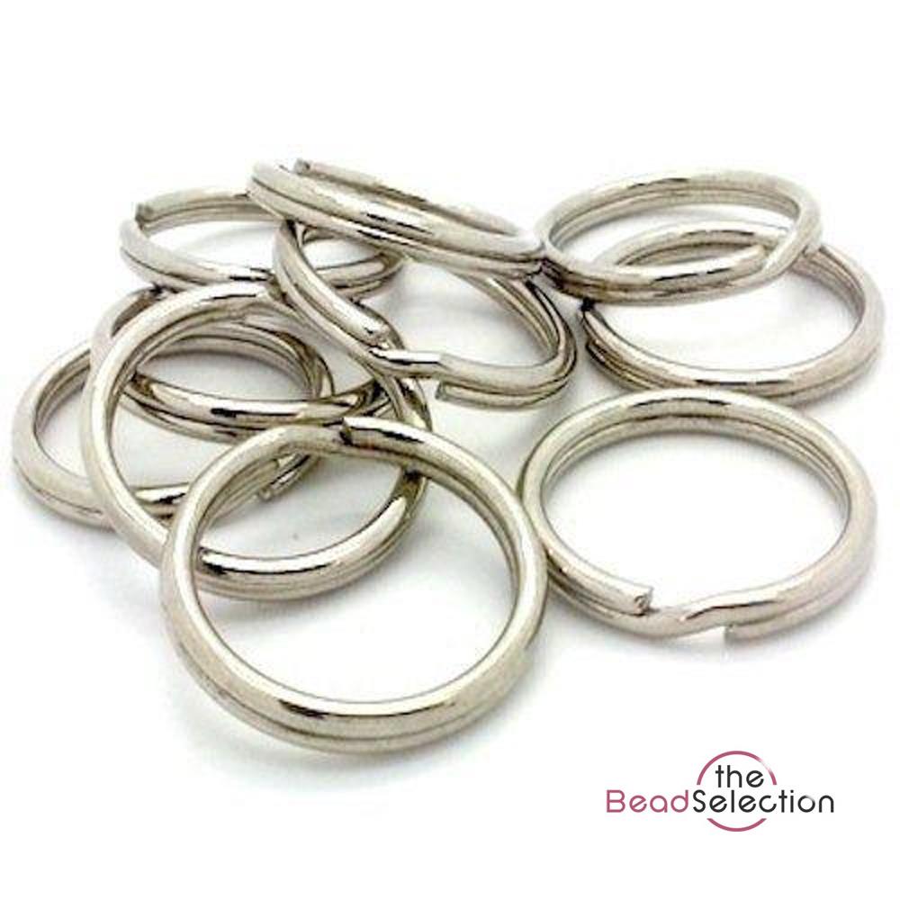 20mm KEYRINGS STEEL NICKEL PLATED DOUBLE SPLIT RINGS 10,20,50,100,200