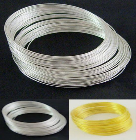 60 COILS LOOPS 55mm x 0.6mm BRACELET MEMORY WIRE SILVER / GOLD PLATED JEWELLERY