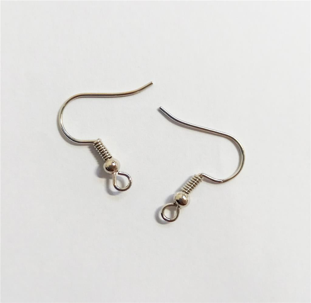 200 FISH HOOK EARRING 18mm Nickel & lead Free EAR WIRES PLATINUM SILVE –  The Bead Selection