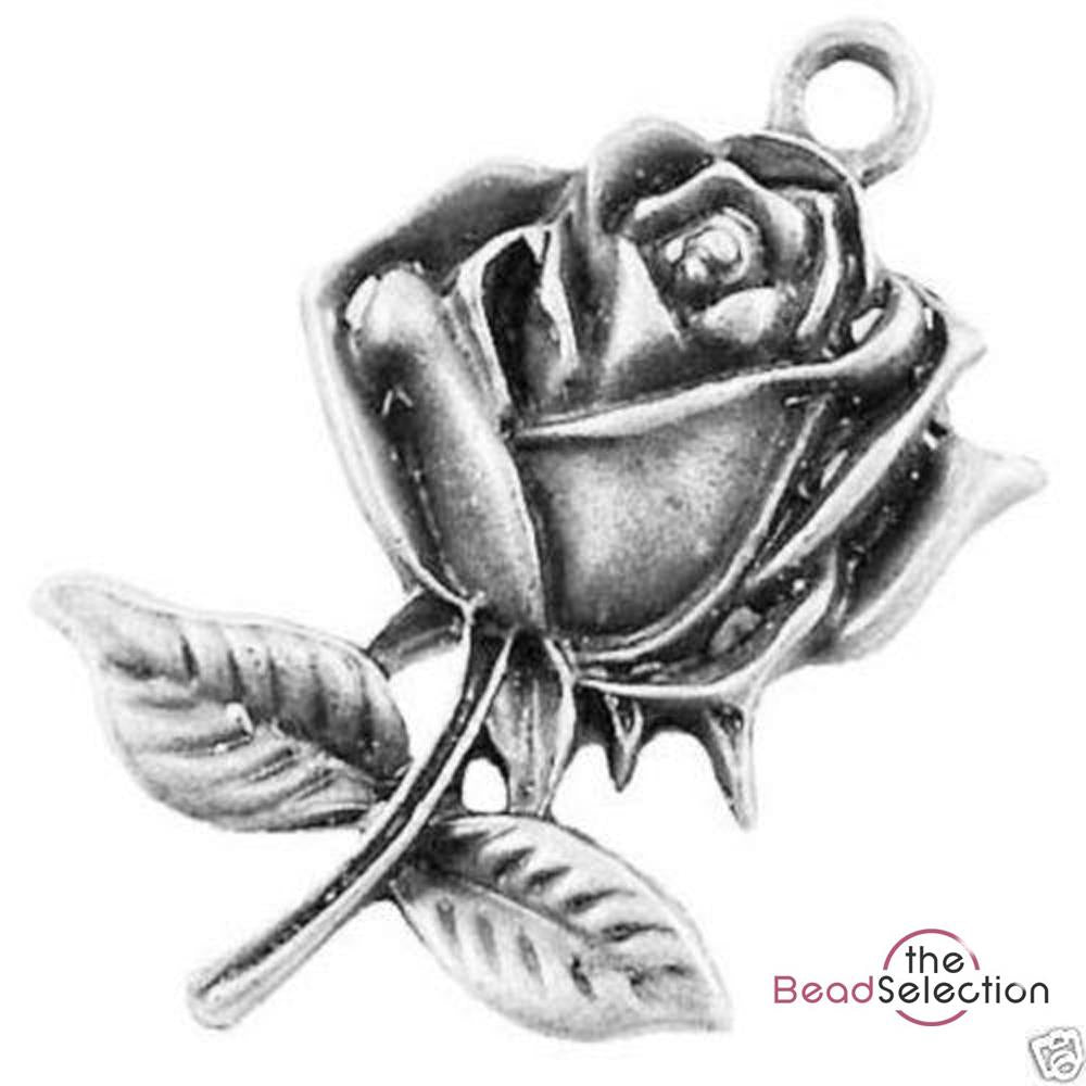 Silver hot sale rose charm