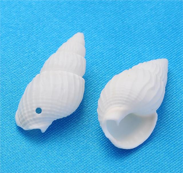 30 WHITE SPIRAL SHELL BEADS 19mm 21mm drilled 1mm HOLE JEWELLERY