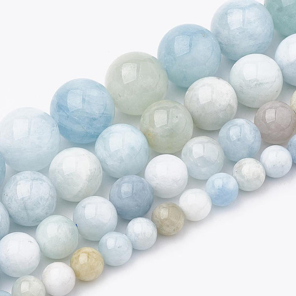 Aquamarine Round Gemstone Natural Beads 8mm 25 Beads Jewellery Making GS199