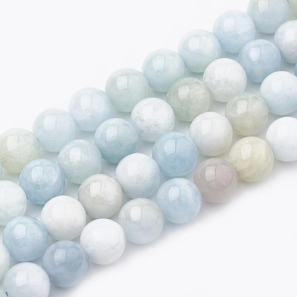 Aquamarine Round Gemstone Natural Beads 8mm 25 Beads Jewellery Making GS199
