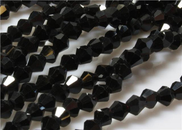 50 FACETED CRYSTAL GLASS BICONE BEADS 6mm SUN CATCHER COLOUR CHOICE 1 strand