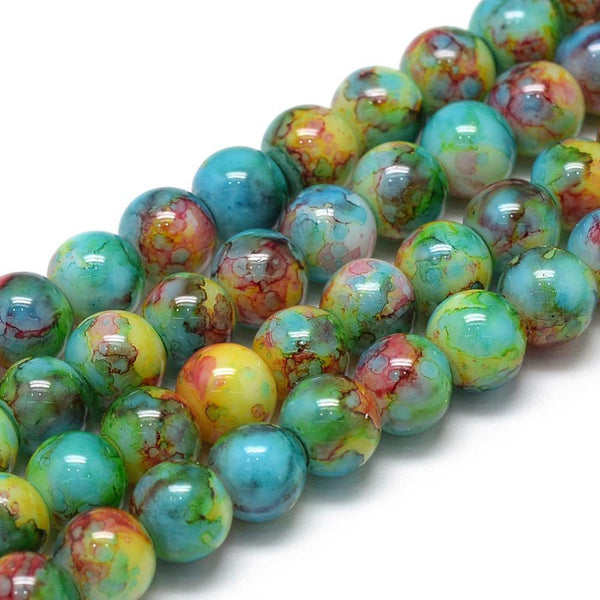 Marbled Glass Beads 200x 6mm 100x 8mm 50x 10mm Colour Choice Jewellery Making