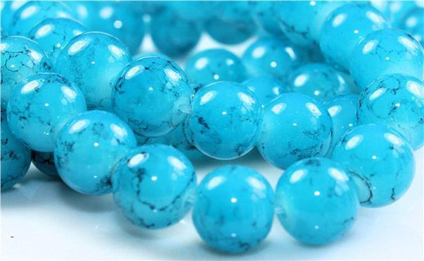 Marbled Glass Beads 200x 6mm 100x 8mm 50x 10mm Colour Choice Jewellery Making