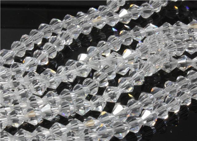 50 FACETED CRYSTAL GLASS BICONE BEADS 6mm SUN CATCHER COLOUR CHOICE 1 strand