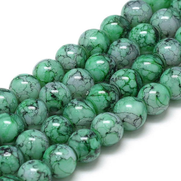 Marbled Glass Beads 200x 6mm 100x 8mm 50x 10mm Colour Choice Jewellery Making