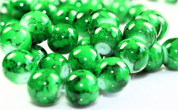 Marbled Glass Beads 200x 6mm 100x 8mm 50x 10mm Colour Choice Jewellery Making