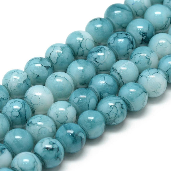 Marbled Glass Beads 200x 6mm 100x 8mm 50x 10mm Colour Choice Jewellery Making