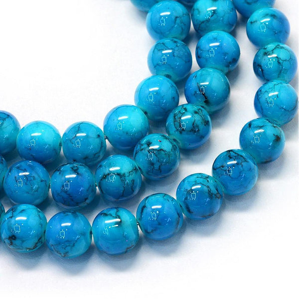 Marbled Glass Beads 200x 6mm 100x 8mm 50x 10mm Colour Choice Jewellery Making