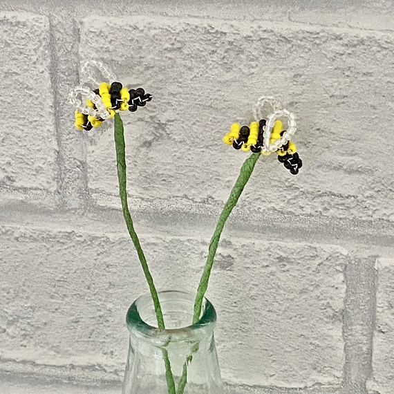 Bees Craft Kit. French Beading kit, Beaded Flower Kit (TBG-BEE)