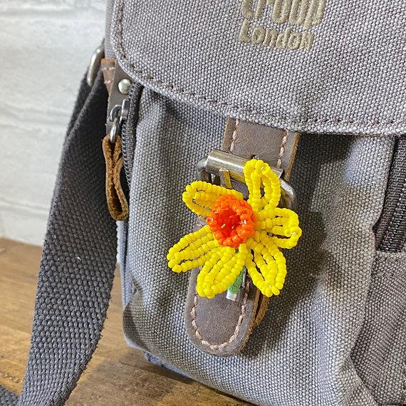 Daffodil Flower Brooch Pin Kit. French Beading kit, Beaded Flower Kit, (TBG-DBP)