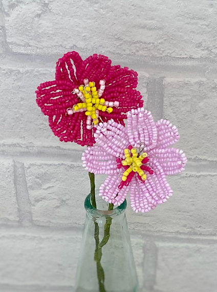 Beaded Flower Kit Cosmos Flower Craft Kit. French Beading kit. (TBG-COS)