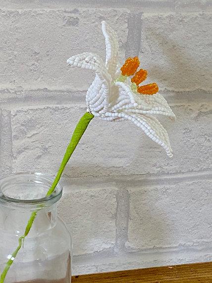 Lily Flower Craft Kit. French Beading kit, Beaded Flower Kit (TBG-LIL)