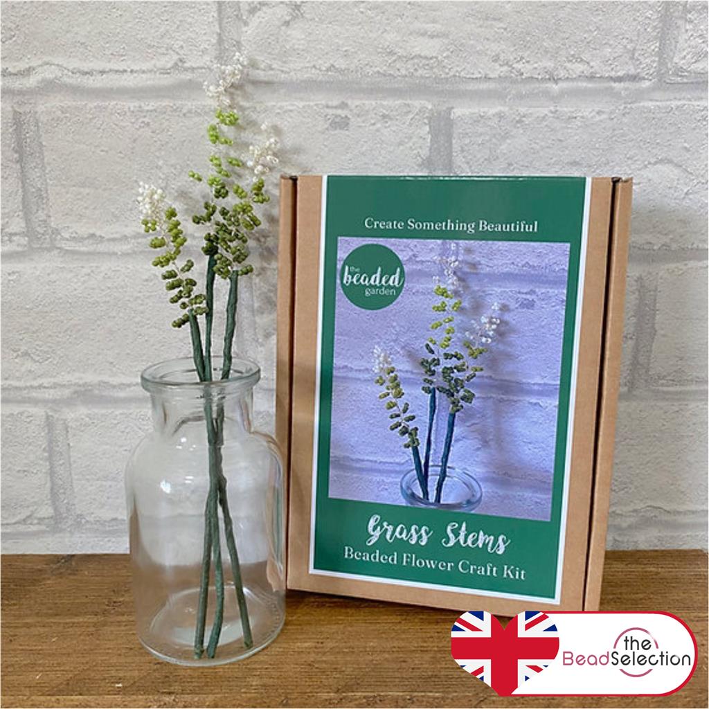 Grass Stems Craft Kit. French Beading kit, Beaded Flower Kit (TBG-GRA)