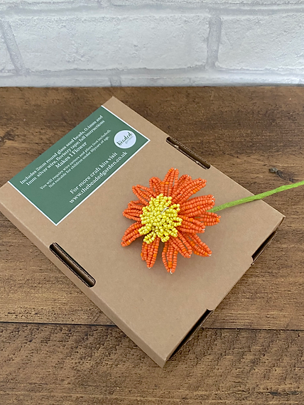 Beaded Flower Kit Gerbera Flower Craft Kit (Orange). French Beading (TBG-GER-O)
