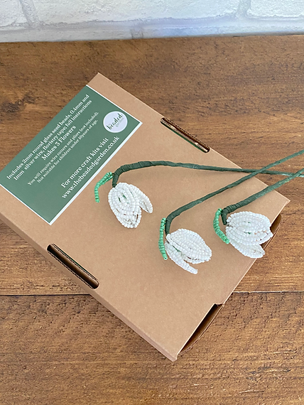 Beaded Flower Kit Snowdrop Flower Craft Kit. French Beading kit. (TBG-SNO)