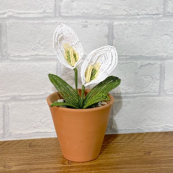 Peace Lily Craft Kit. French Beading kit (TBG-PLPNO)