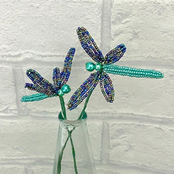 Dragonflies Craft Kit, French Beading, Beaded flower kit (TBG-DR)