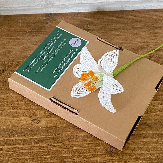 Lily Flower Craft Kit. French Beading kit, Beaded Flower Kit (TBG-LIL)