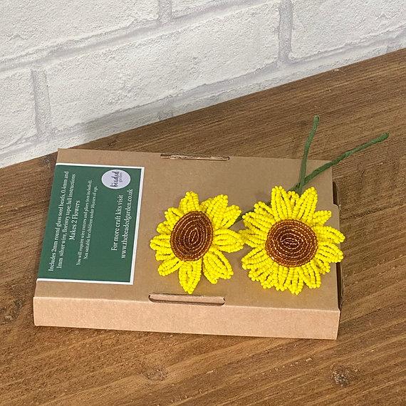 Sunflower Craft Kit. French Beading kit, Beaded Flower Kit (TBG-SF)