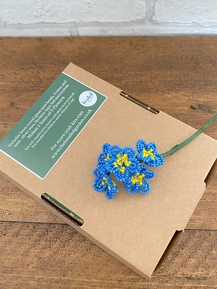 Beaded Flower Kit Forget Me Not Flower Craft Kit. French Beading kit. (TBG-FMN)