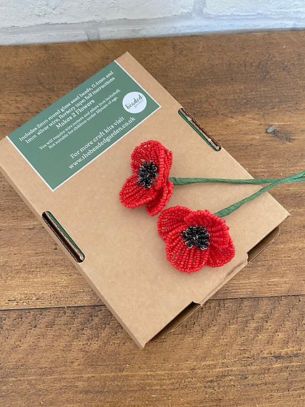 Beaded Flower Kit Poppy Flower Craft Kit. French Beading kit. (TBG-POP)