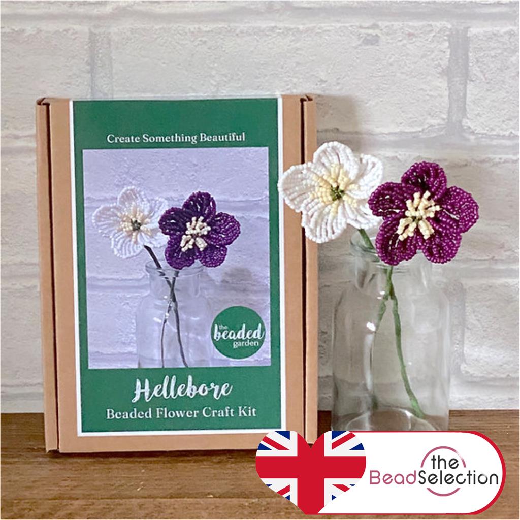 Hellebore Flower Craft Kit. French Beading kit, Beaded Flower Kit (TBG-HEL)