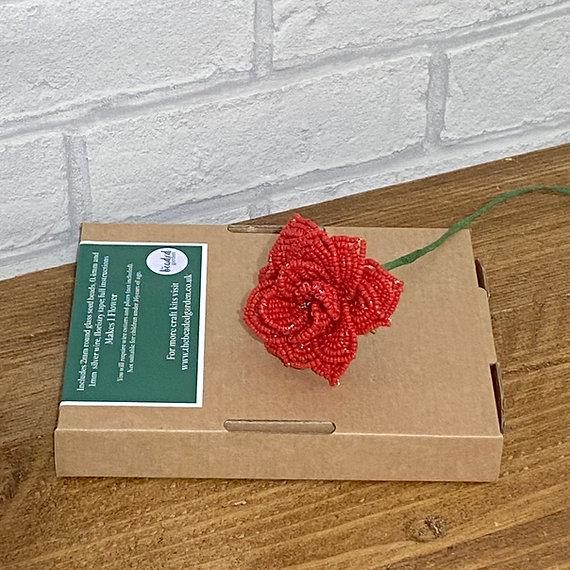 Rose Flower Craft Kit. French Beading kit, Beaded Flower Kit (TBG-RF)