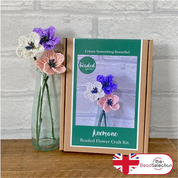 Anemone Flower Craft Kit. French Beading kit, Beaded Flower Kit (TBG-ANE)