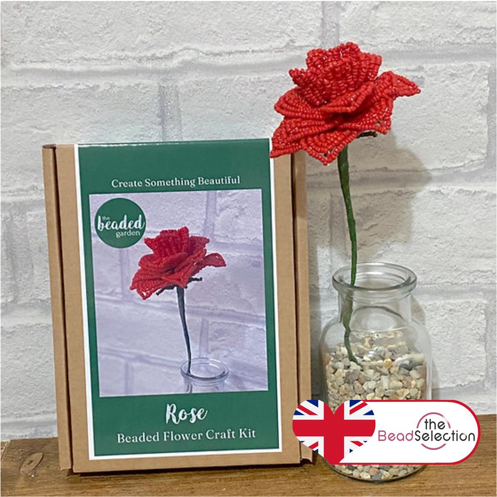 Rose Flower Craft Kit. French Beading kit, Beaded Flower Kit (TBG-RF)
