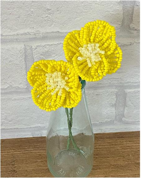 Welsh Poppy Flower Craft Kit. French Beading kit, Beaded Flower Kit (TBG-WP)