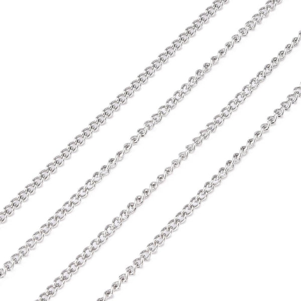 Stainless Steel 304 Fine Curb Chain 2.7mm x 2mm Jewellery Making STA28