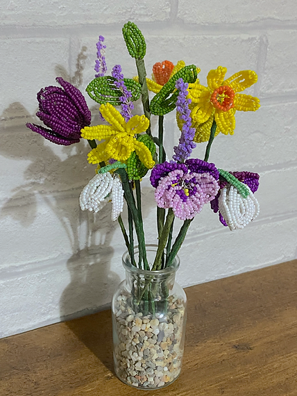 Beaded Flower Kit Spring Chorus Vase Craft Kit. French Beading kit (TBG-SCV)