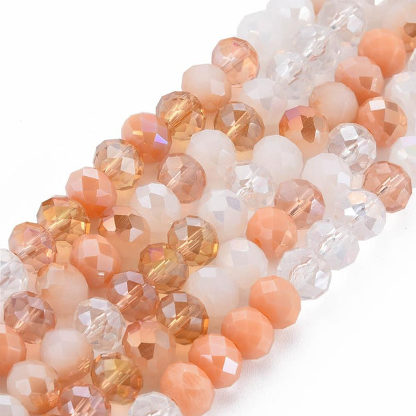 Faceted Glass Rondelle Abacus Round Beads Mixed Crystal 6mm 8mm 1 STRAND