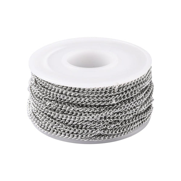 Stainless Steel 304 Fine Curb Chain 2.7mm x 2mm Jewellery Making STA28