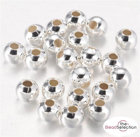 5mm ROUND METAL SPACER BEADS SILVER PLATED 100 per bag TOP QUALITY TS62