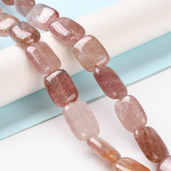 10 Strawberry Quartz Beads Gemstone 15mm X 10mm Jewellery Making GS201