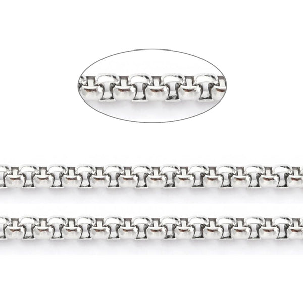Stainless Steel 304 Box Chain 3mm x 3mm Jewellery Making STA24