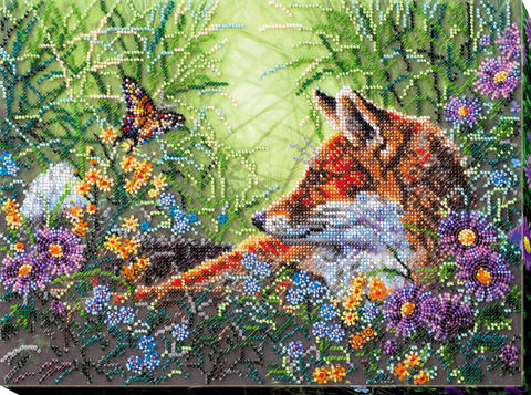 IN THE GRASS FOX,  ABRIS ART BEAD EMBROIDERY KIT large (AB-673)