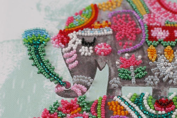 THREE ELEPHANTS ABRIS ART BEAD EMBROIDERY KIT large 46cm x 26cm ( AB-605)