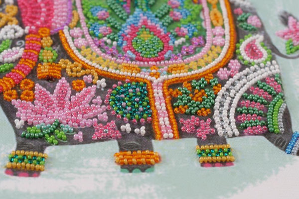 THREE ELEPHANTS ABRIS ART BEAD EMBROIDERY KIT large 46cm x 26cm ( AB-605)
